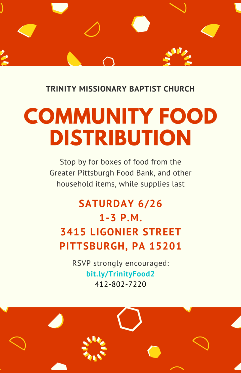 6/26: Community Food Distribution at Trinity Baptist